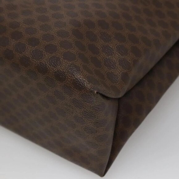 CELINE Macadam Canvas Tote Bag PVC Leather Brown Gold Auth mr1098 - Picture 2 of 16